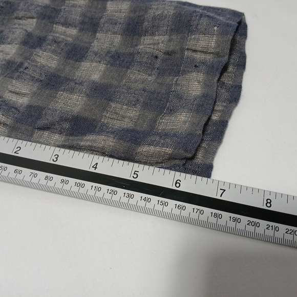 Poetry Plaid Boxy Relaxed Fit Pull On Linen/Cotton Top. Ladies Size 14 - Picture 6 of 7